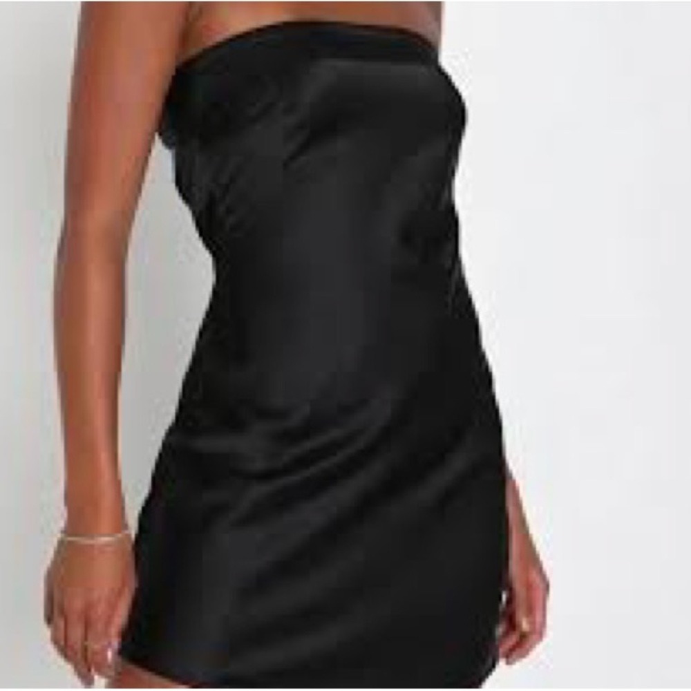 Show Me Your MuMu Black Satin Dress